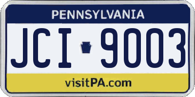 PA license plate JCI9003