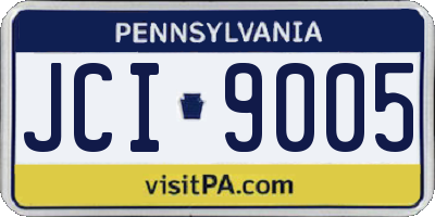 PA license plate JCI9005