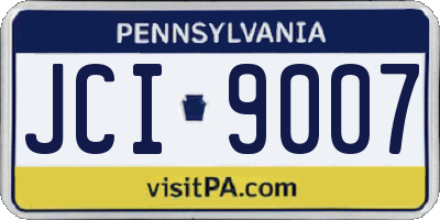 PA license plate JCI9007