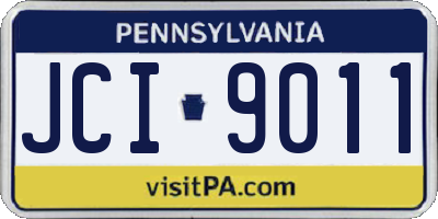 PA license plate JCI9011