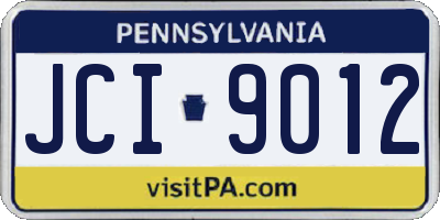 PA license plate JCI9012