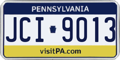 PA license plate JCI9013