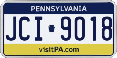 PA license plate JCI9018
