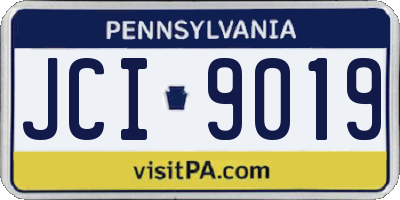 PA license plate JCI9019