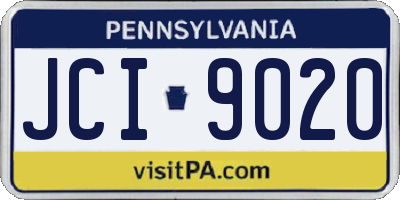 PA license plate JCI9020