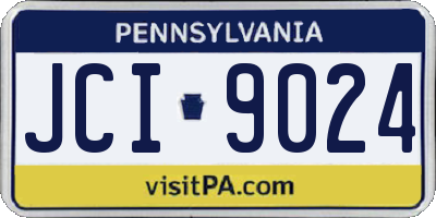 PA license plate JCI9024