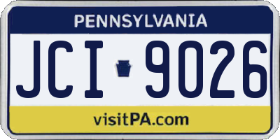 PA license plate JCI9026