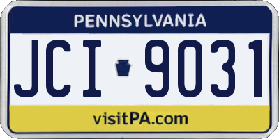 PA license plate JCI9031