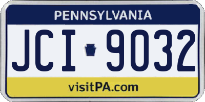 PA license plate JCI9032