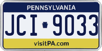 PA license plate JCI9033