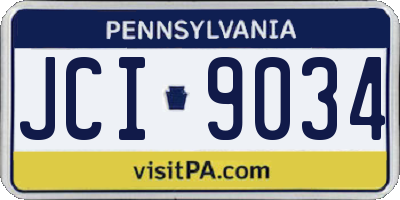 PA license plate JCI9034