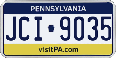 PA license plate JCI9035