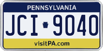 PA license plate JCI9040