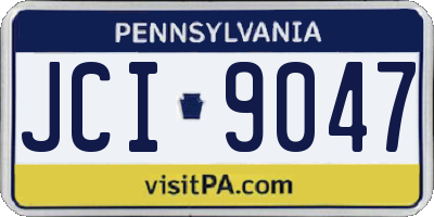 PA license plate JCI9047