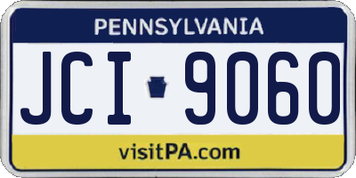 PA license plate JCI9060
