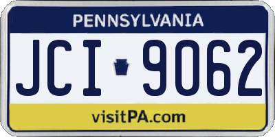 PA license plate JCI9062