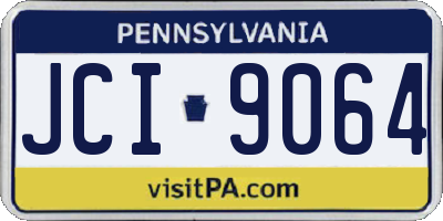 PA license plate JCI9064