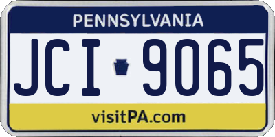 PA license plate JCI9065