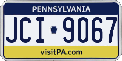 PA license plate JCI9067