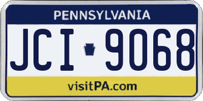 PA license plate JCI9068