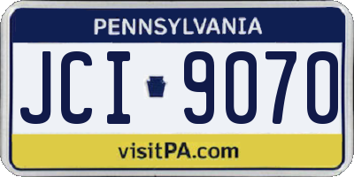 PA license plate JCI9070