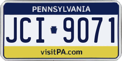 PA license plate JCI9071