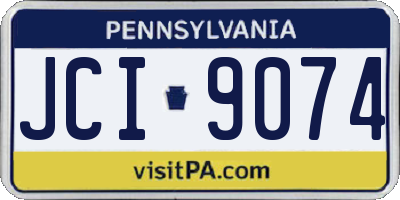 PA license plate JCI9074