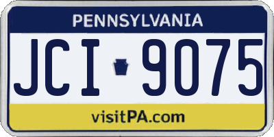 PA license plate JCI9075