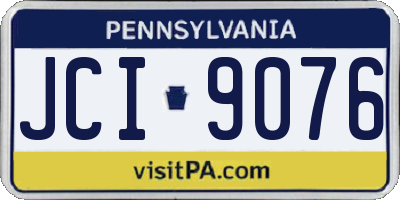 PA license plate JCI9076