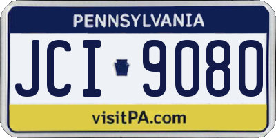 PA license plate JCI9080