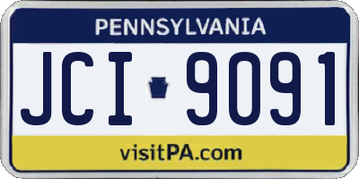 PA license plate JCI9091