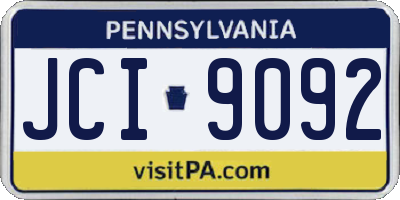 PA license plate JCI9092