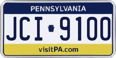 PA license plate JCI9100