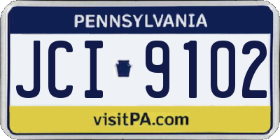 PA license plate JCI9102