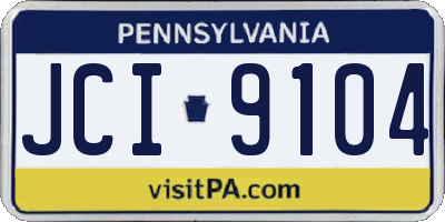 PA license plate JCI9104