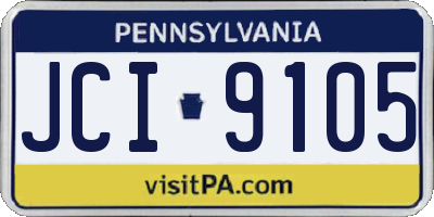 PA license plate JCI9105