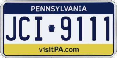 PA license plate JCI9111