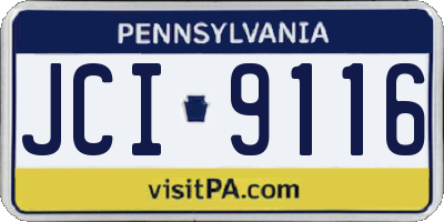 PA license plate JCI9116