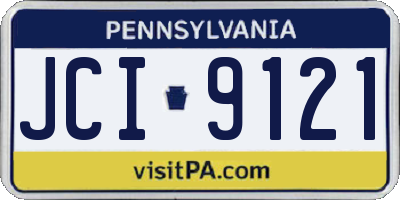 PA license plate JCI9121
