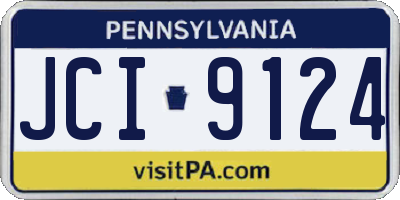 PA license plate JCI9124