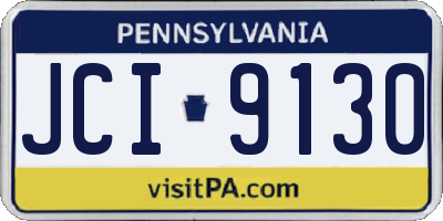 PA license plate JCI9130