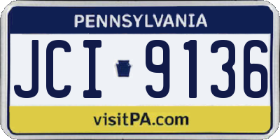 PA license plate JCI9136