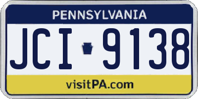 PA license plate JCI9138