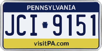 PA license plate JCI9151