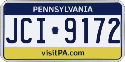 PA license plate JCI9172