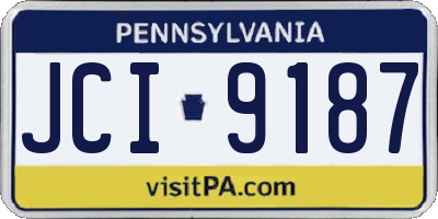 PA license plate JCI9187