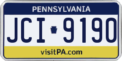 PA license plate JCI9190