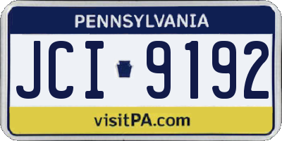 PA license plate JCI9192