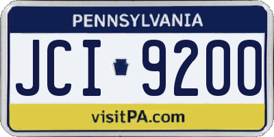 PA license plate JCI9200