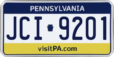 PA license plate JCI9201